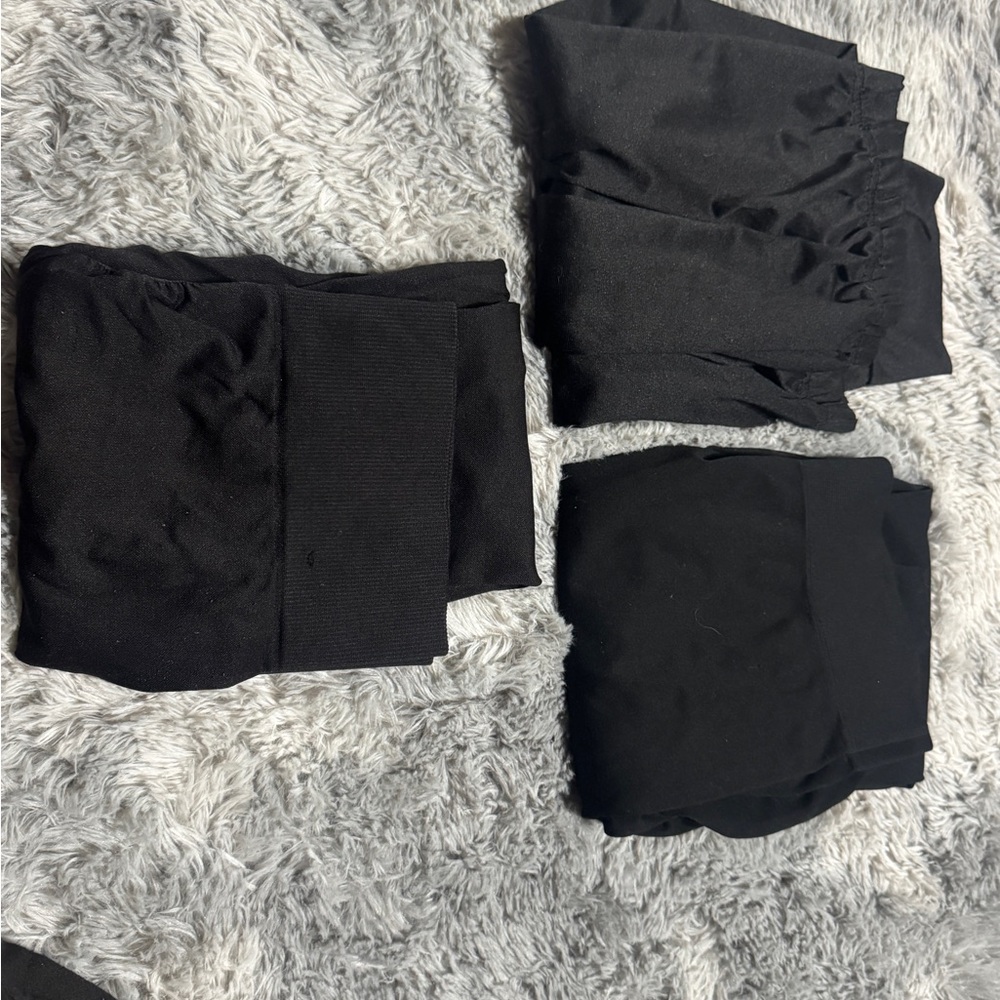 3 Black Leggings Set large